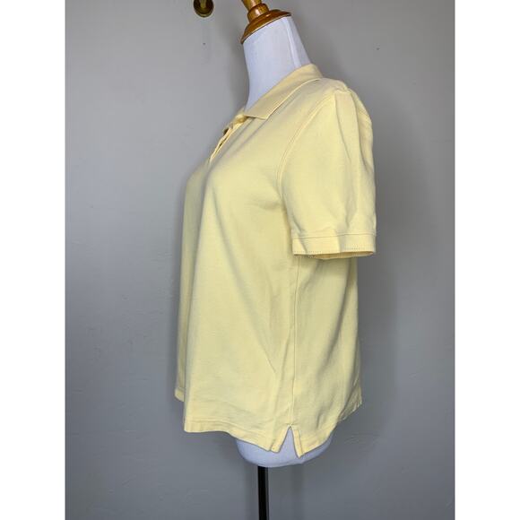 Pale Yellow Y2K Polo Shirt Sz Medium Croft & Barrow - Picture 6 of 9